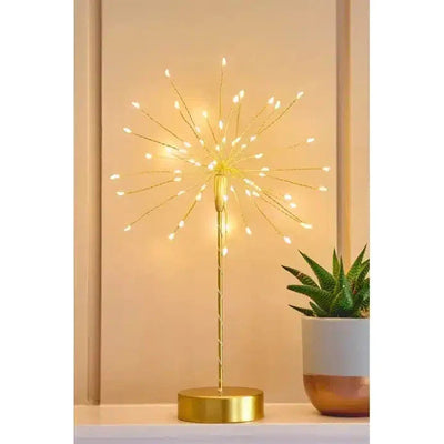 2x Rattan Table Lights x6 Mini Table Starburst & x12 Tealights Pack