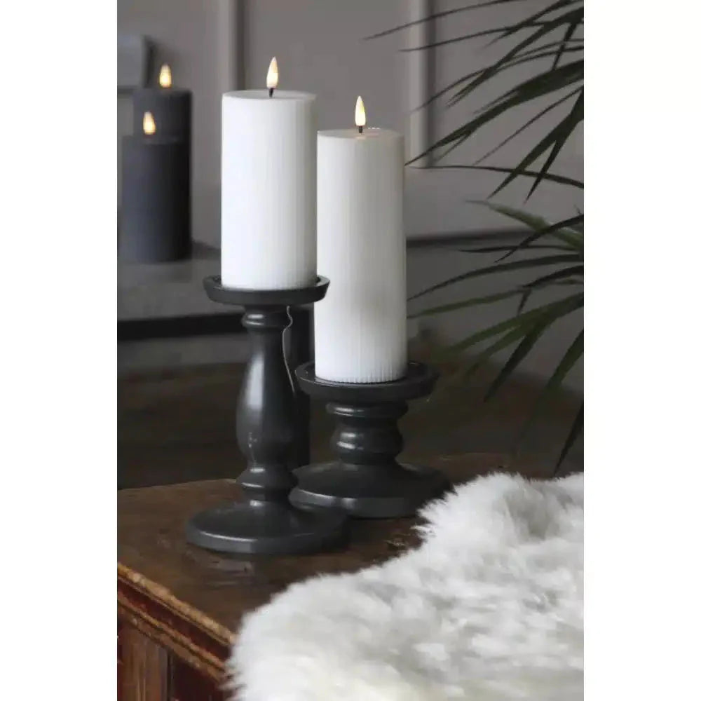 X6 Ribbed LED Candles White