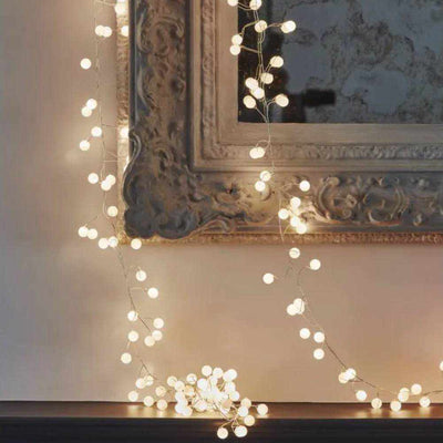 x3 Snowberry Garland Lights White