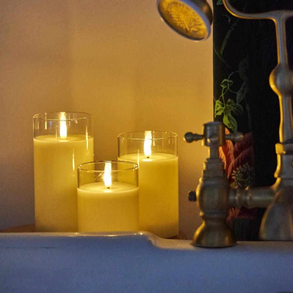 x12 LED Glass Candles