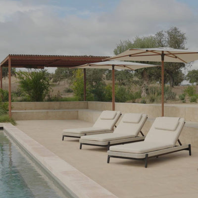 X2 Cobre Teak Sunloungers
