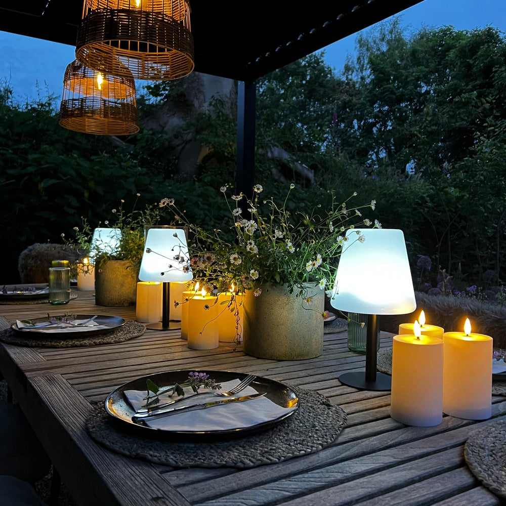 X3 Solar Table Lamps X6 LED Outdoor Candles Pack