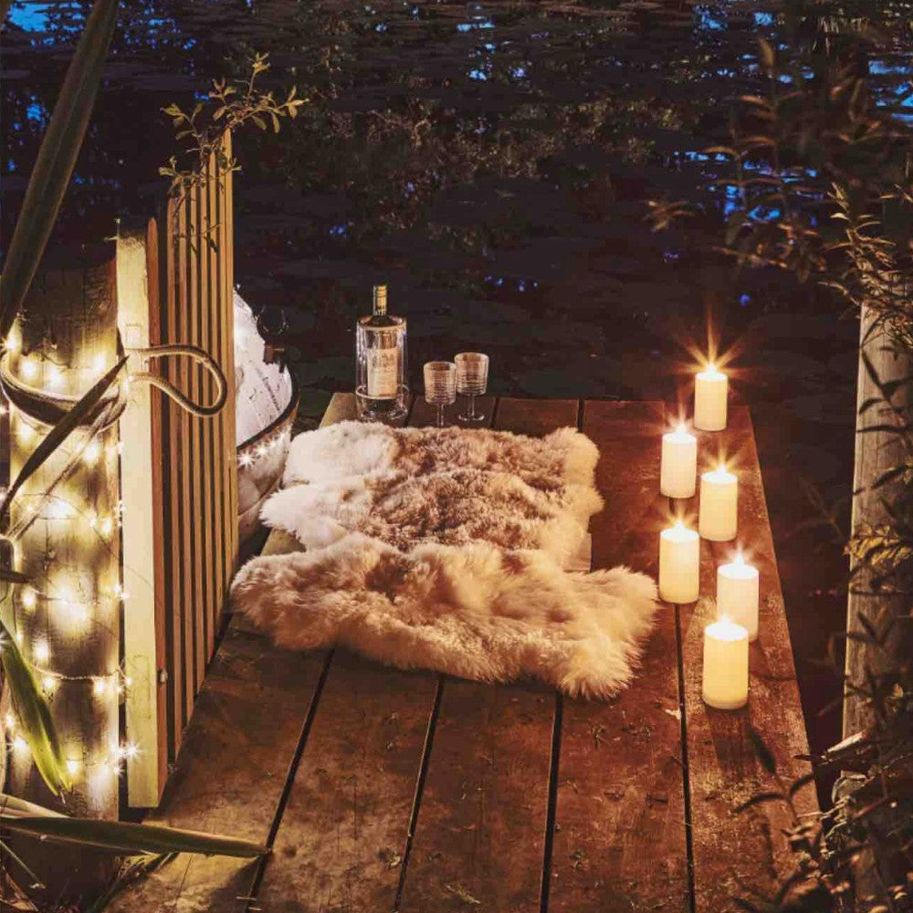 X2 Outdoor Pillar Candles White