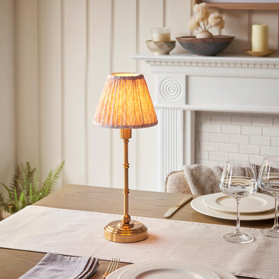 Burley Rechargeable Table Lamp with Leaf Shade