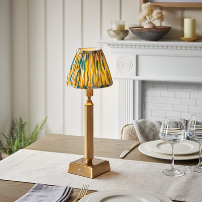 Trobridge Rechargeable Table Lamp with Ikat Shade