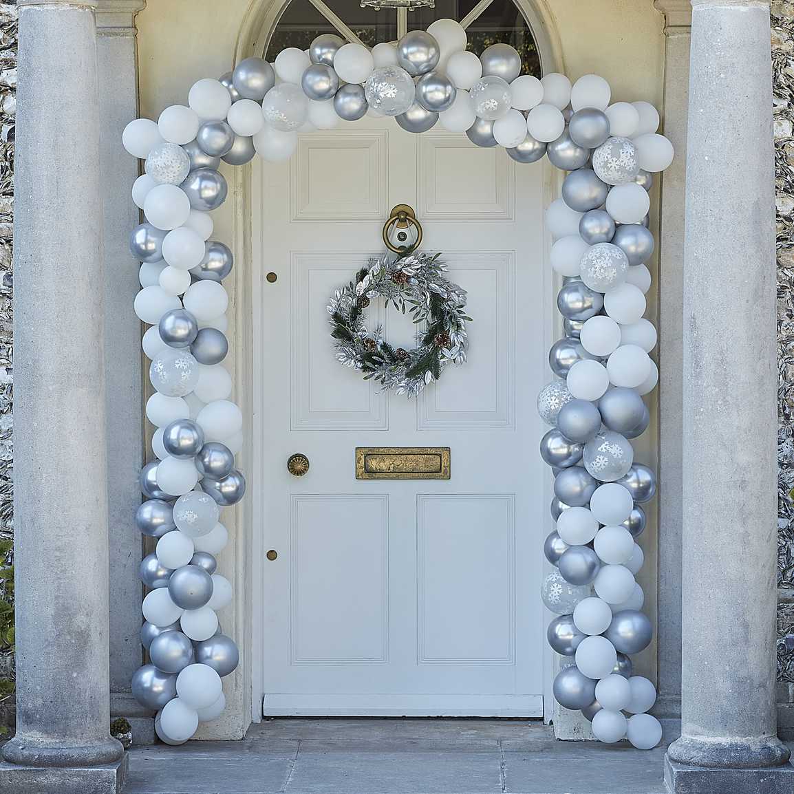 Silver and White Christmas Door Arch Pack