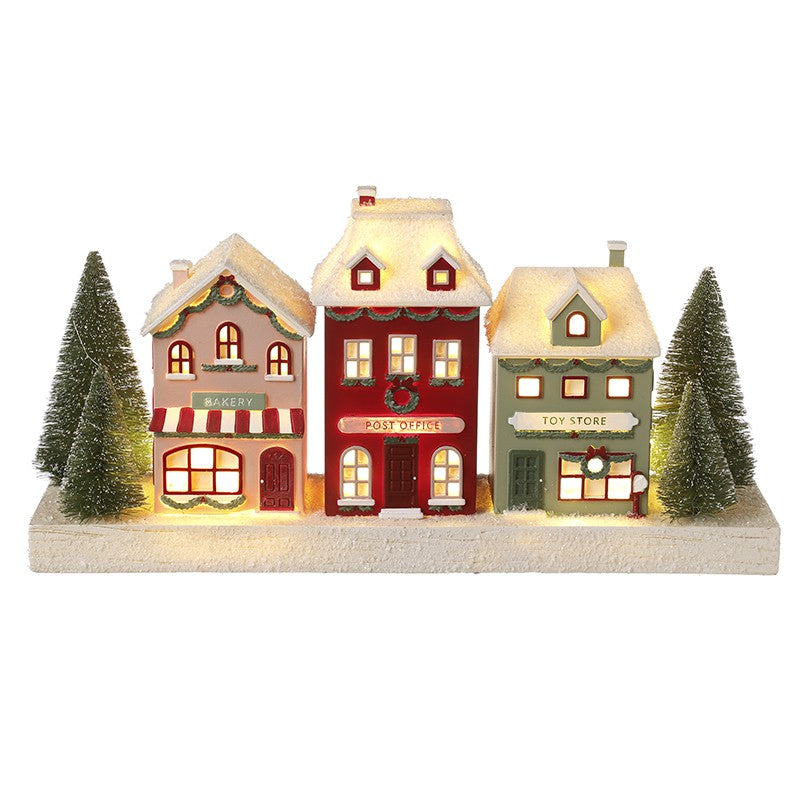 Light Up Christmas Village Scene
