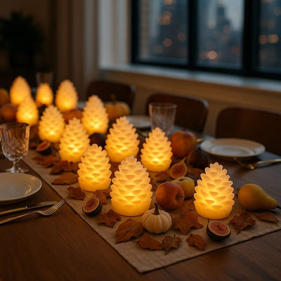 x48 LED Wax Pinecone Mini Lights