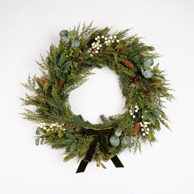 Oversized Velvet Wreath Bow