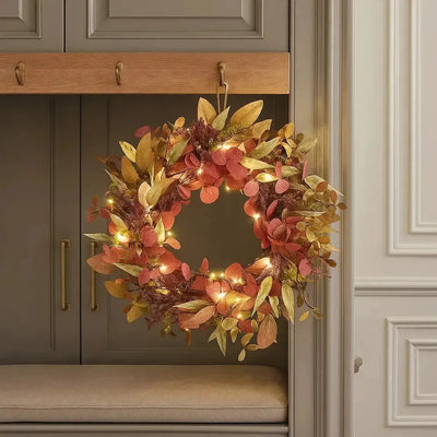 Pre Lit Fall Wreath & Garland Set