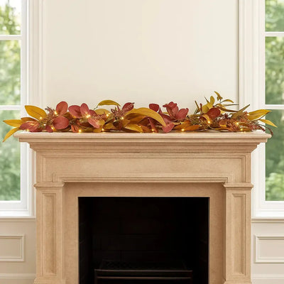Pre Lit Fall Wreath & Garland Set