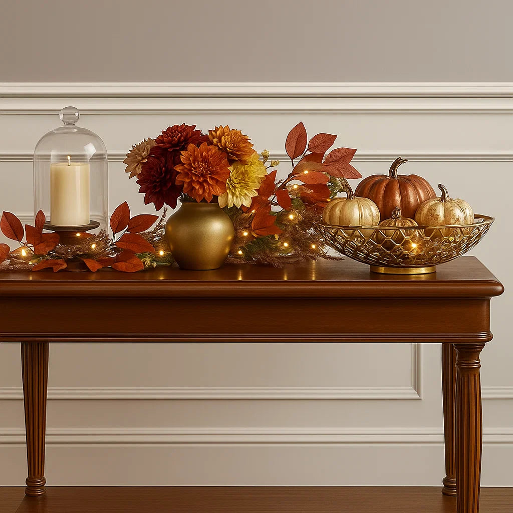 Pre Lit Maple Leaf Fall Garland