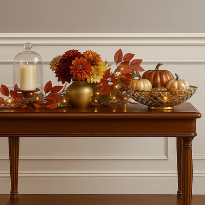 Pre Lit Maple Leaf Fall Garland