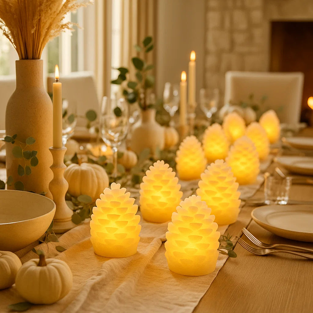 x12 LED Wax Pinecone Lights