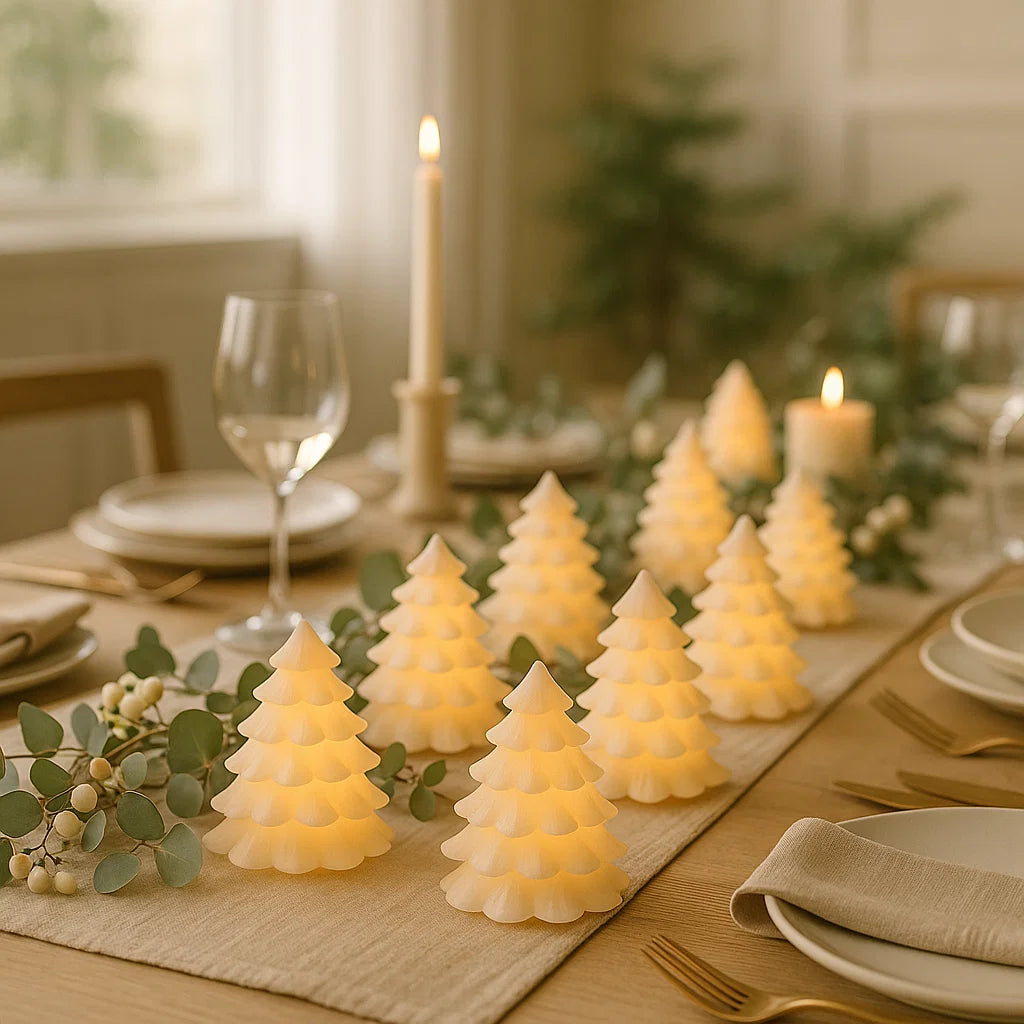 x24 LED Wax Mini Pine Tree Lights