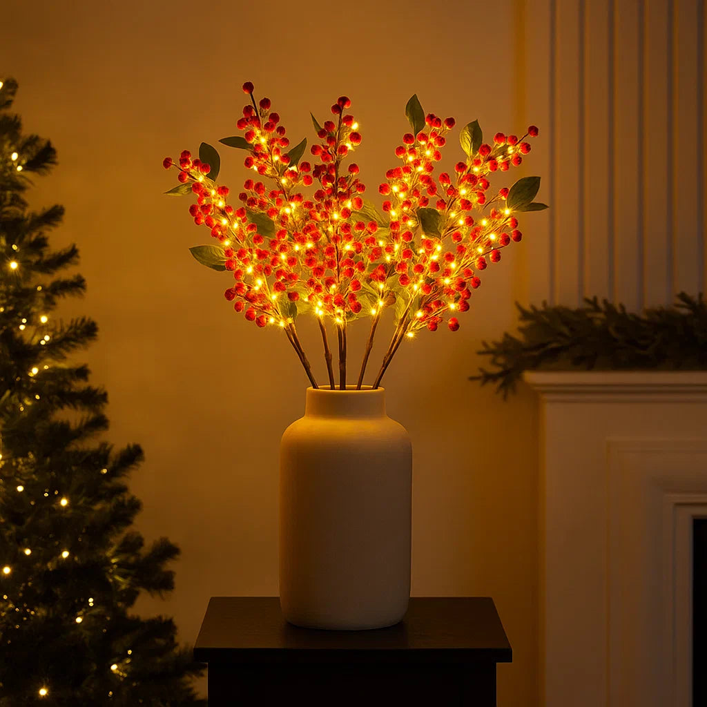 x6 Pre-Lit Berry Stems