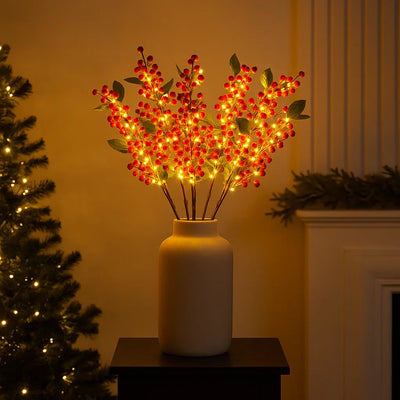 x6 Pre-Lit Berry Stems