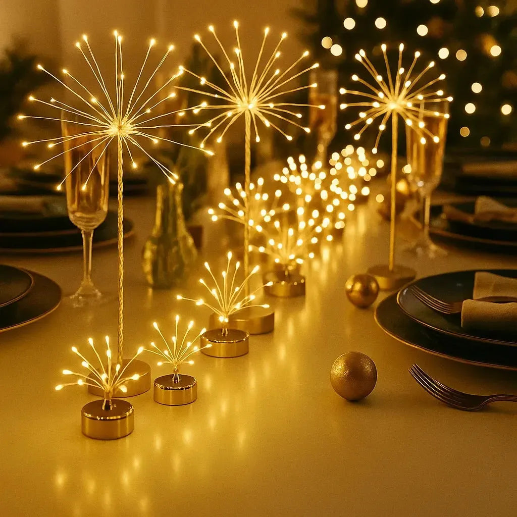 x6 Mini Table Starburst Silver & x24 Starburst Tealights