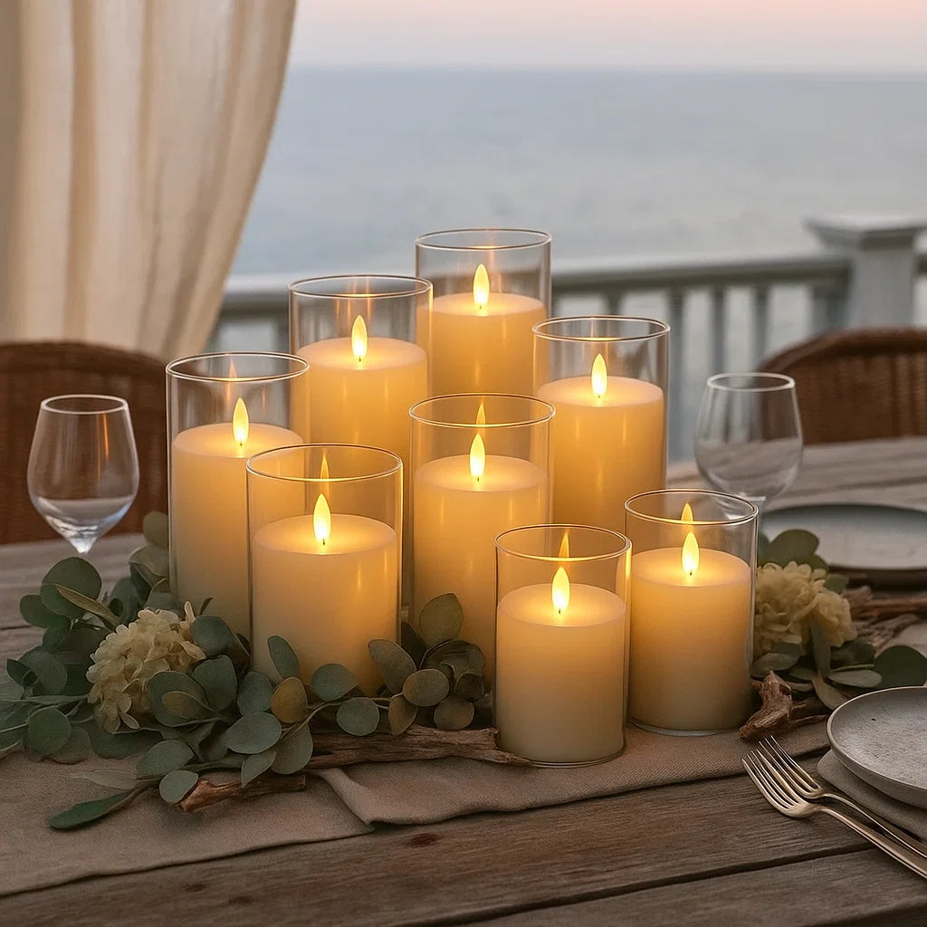 x18 LED Glass Candles