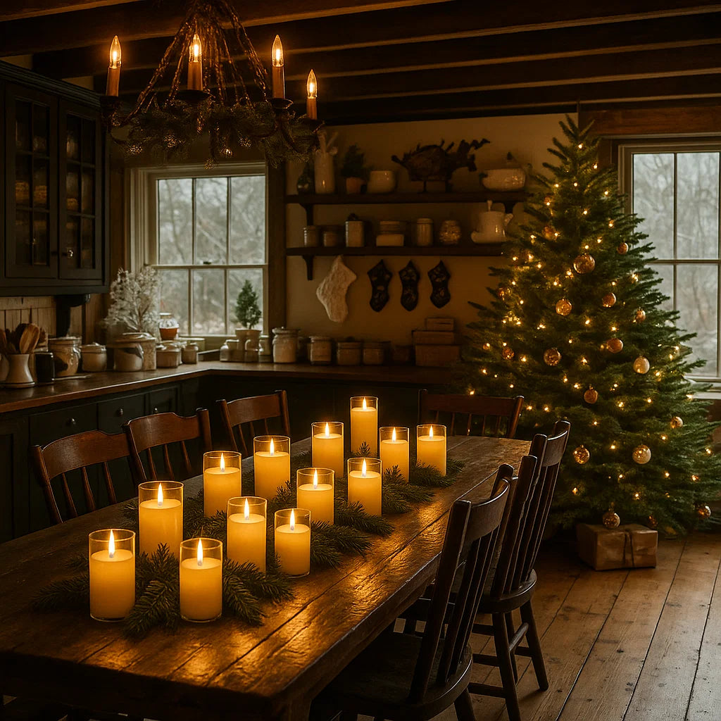 x18 LED Glass Candles