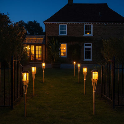 x6 Solar Bamboo Tiki Garden Torches