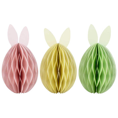 9x Easter Bunny Honeycomb Decorations