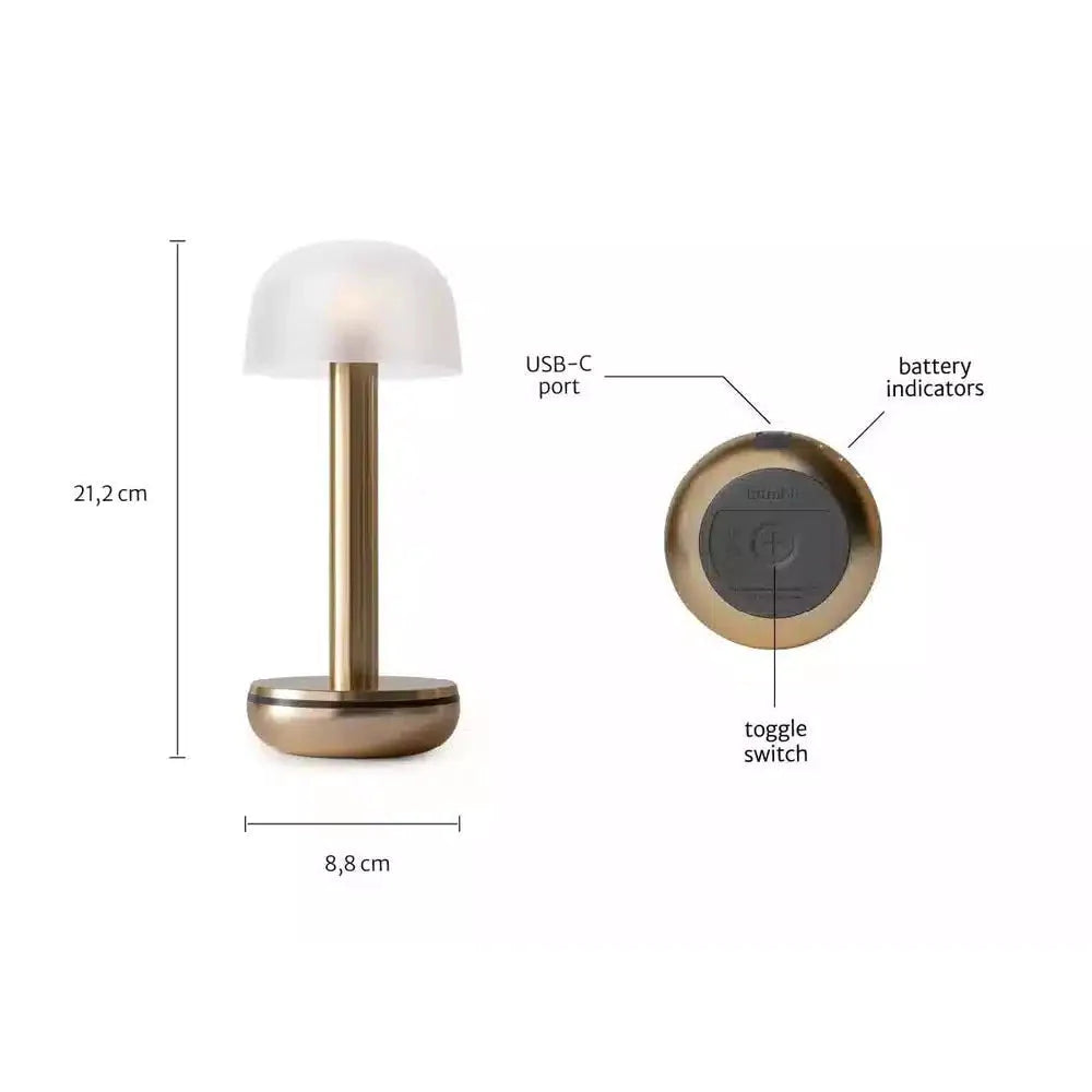 Coral Re-chargeable Table Lamp Gold