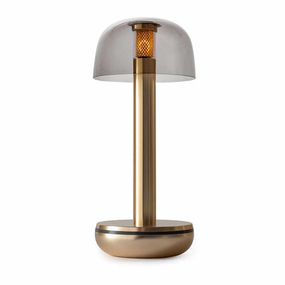 Coral Re-chargeable Table Lamp Gold Smoked