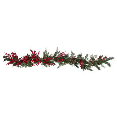 Red Berry Foliage Christmas Garland
