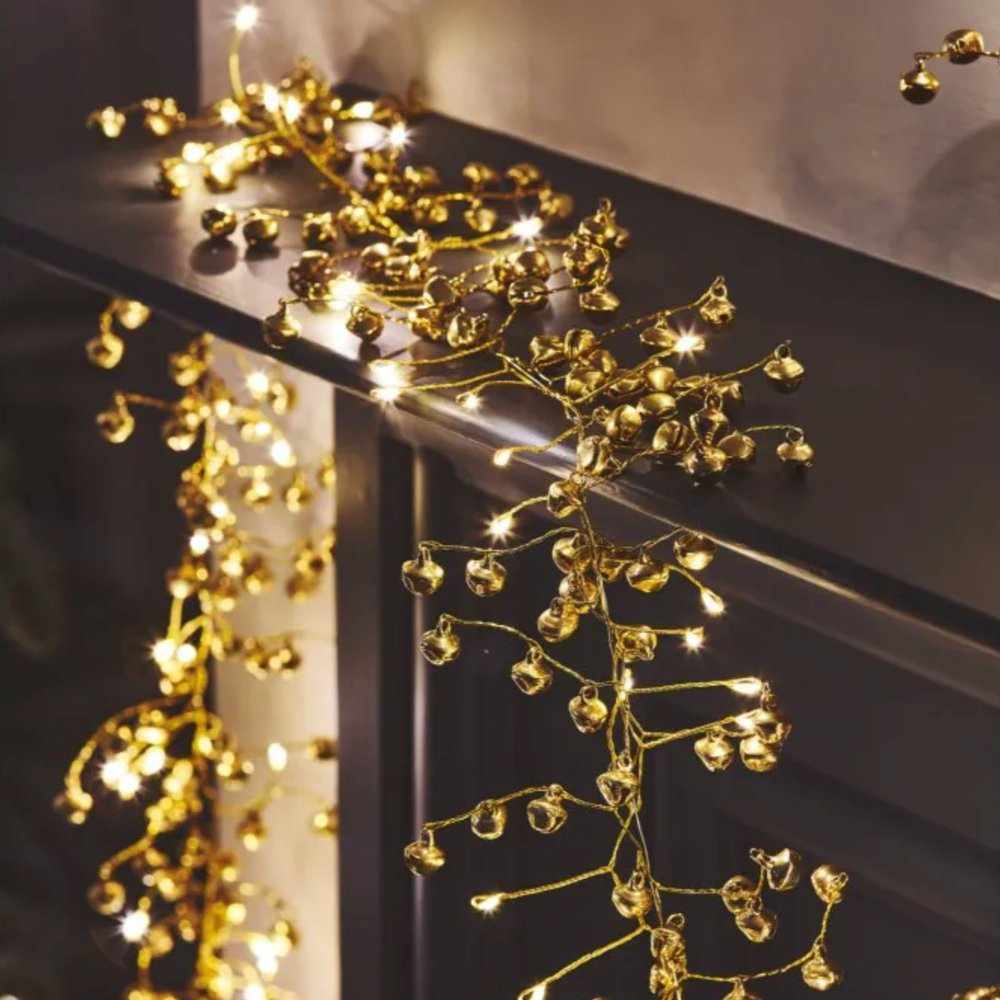 Golden Bells Garland Lights