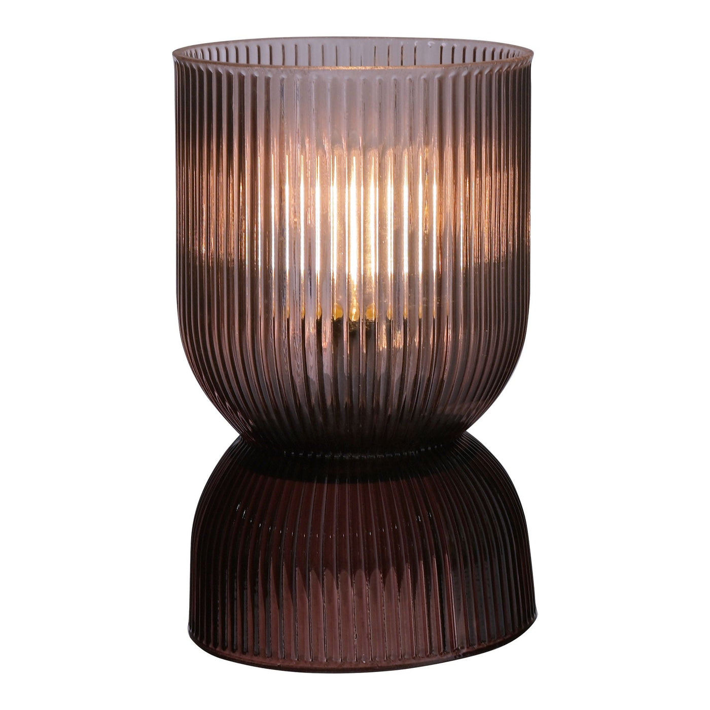 Taupe Battery Glass Lamp