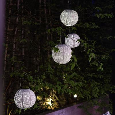 x5 White Moroccan Solar Lanterns