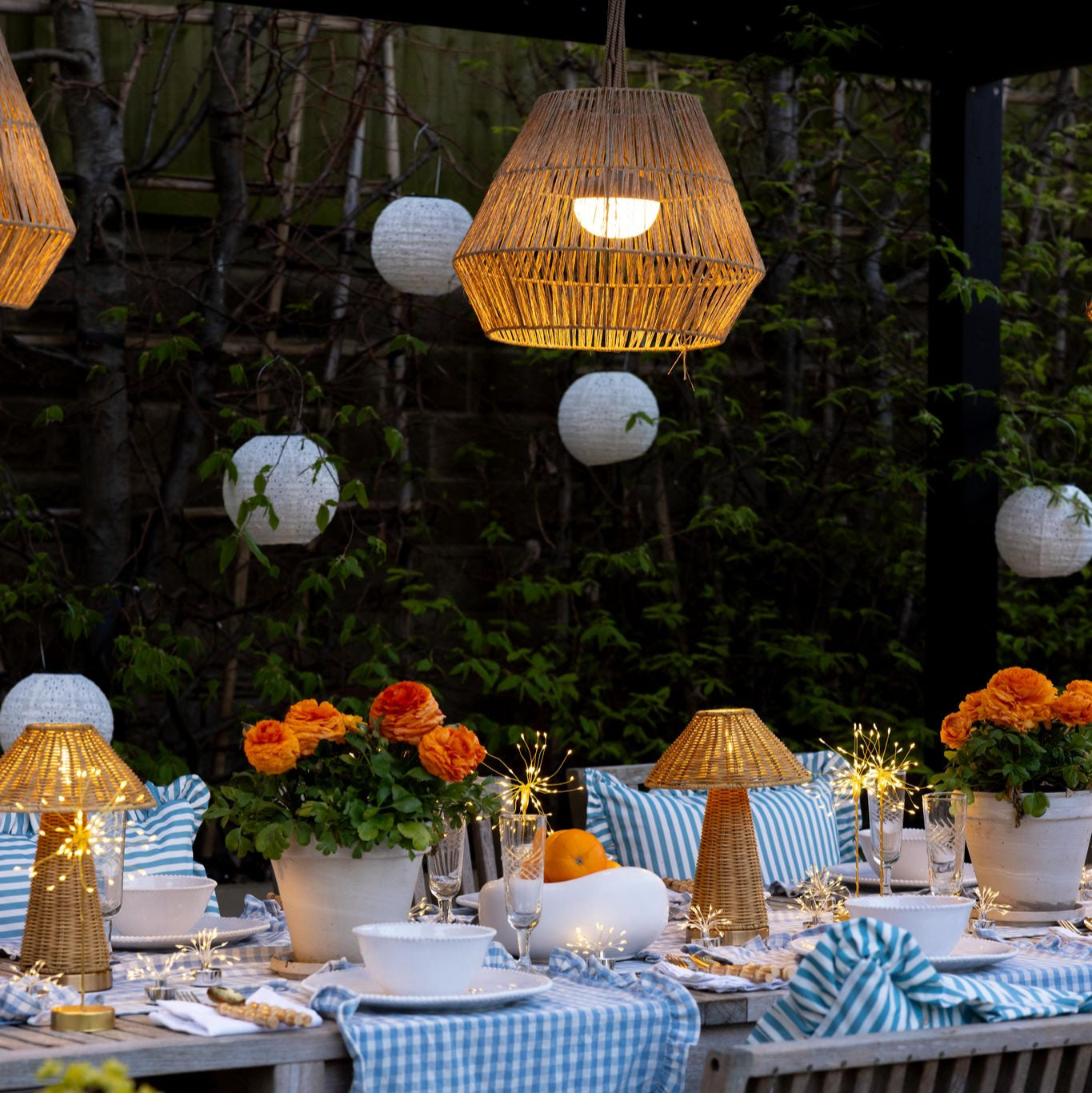 x5 White Moroccan Solar Lanterns