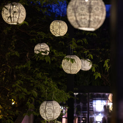 x5 White Moroccan Solar Lanterns