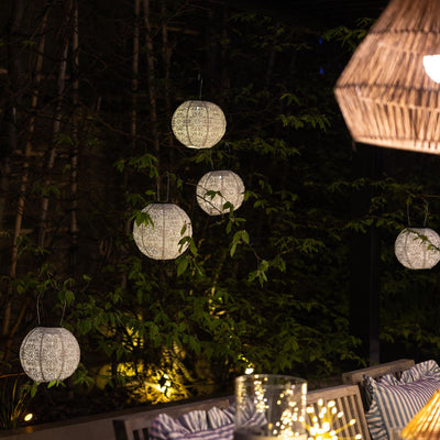 x5 White Moroccan Solar Lanterns
