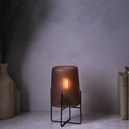 Frosted Coffee Battery Glass Lamp