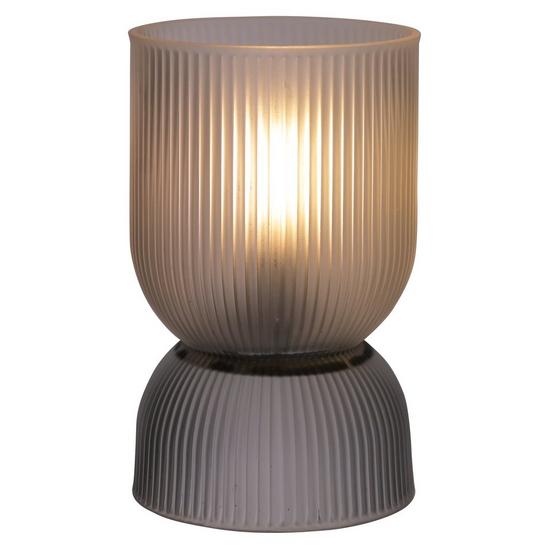 Frosted White Battery Curved Glass Lamp