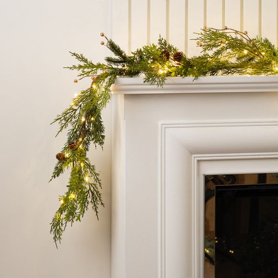 Pre Lit Pine Garland