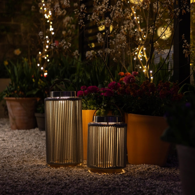 Luna Grey Solar Light Pair