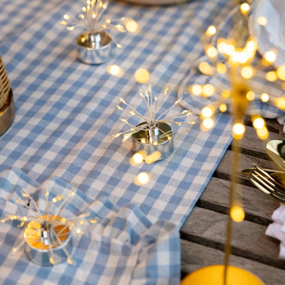 x24 Large Starburst Table Lamps Silver