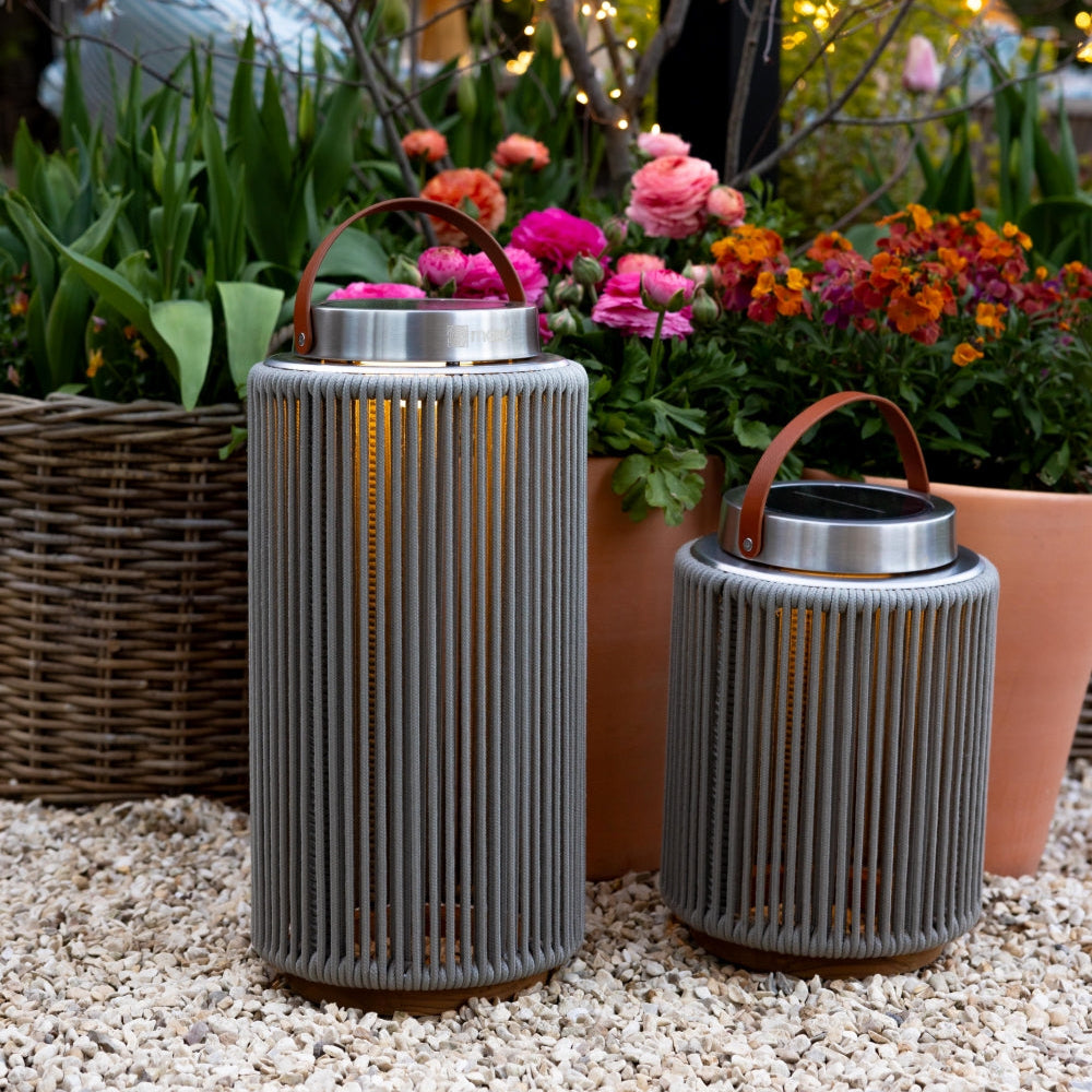 Luna Grey Solar Light Pair