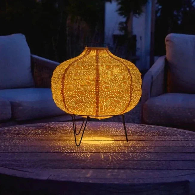 Solar Lantern Pumpkin Yellow