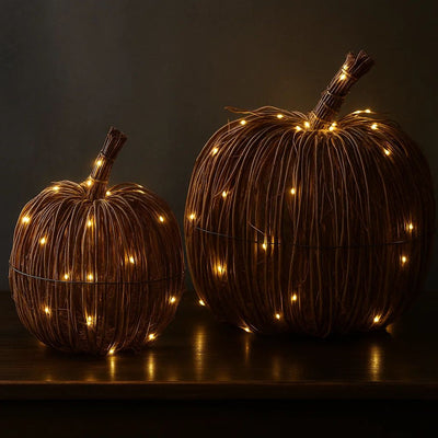 x2 Rattan Pumpkin Lights