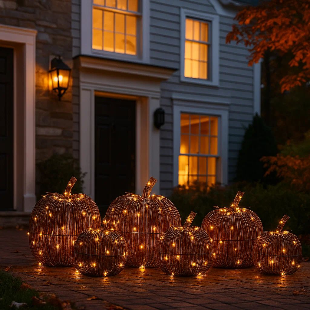 x2 Rattan Pumpkin Lights