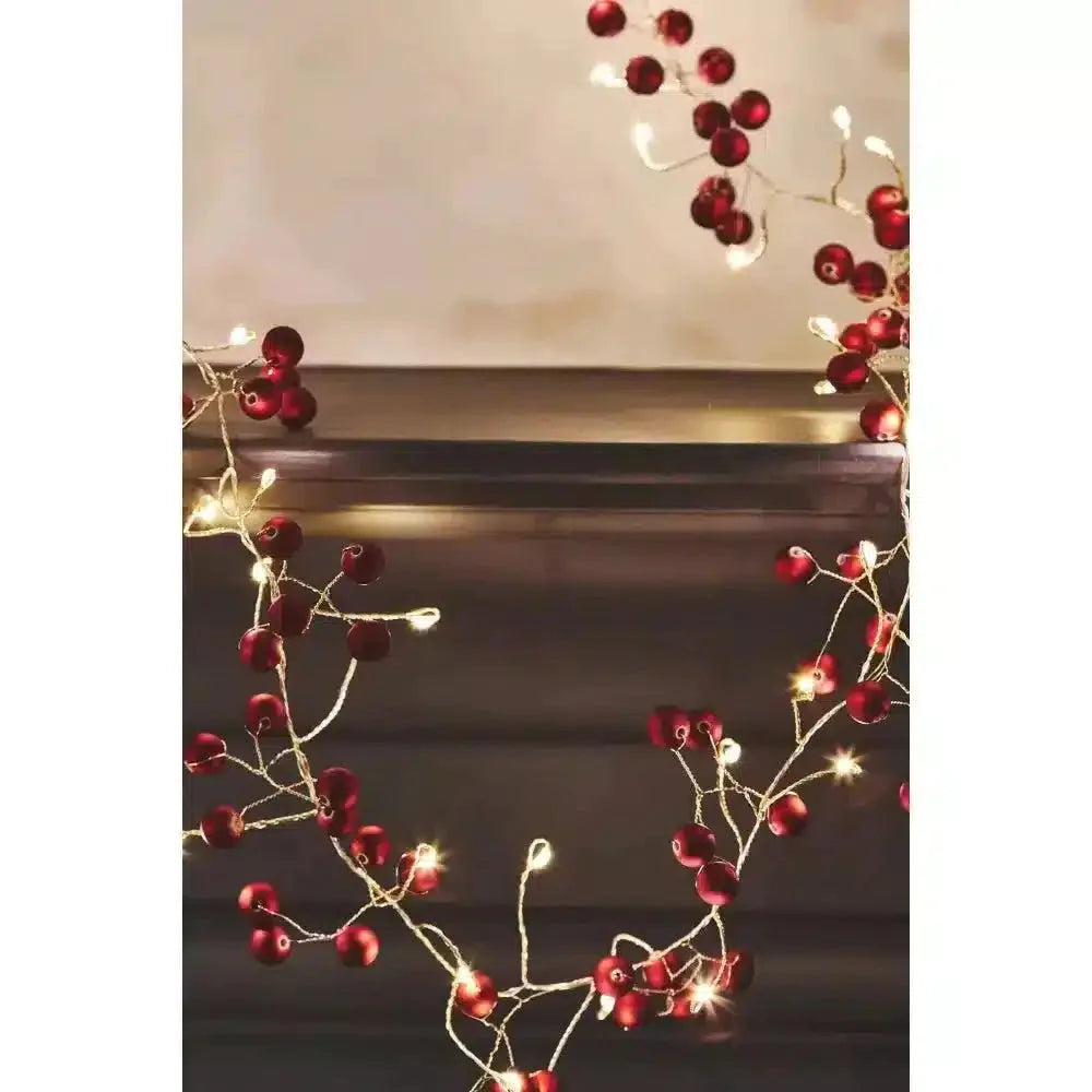 Red Berry Garland Lights - NEST & FLOWERS