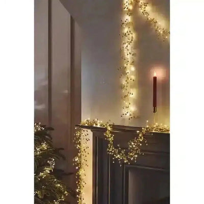 Red LED Candles, Wreath & Golden Bells Pack - NEST & FLOWERS