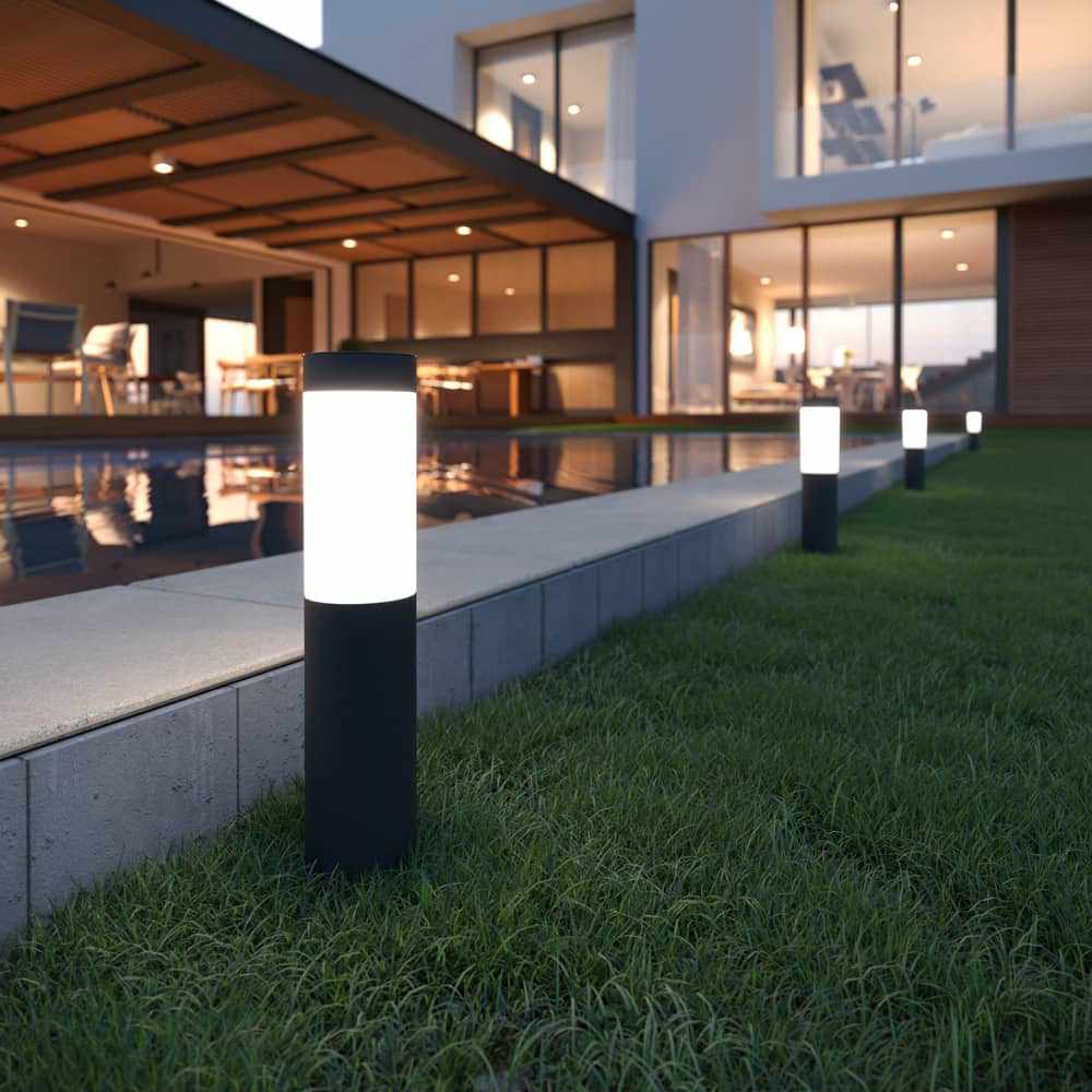 X8 Mini Essex Solar Post Lights Charcoal