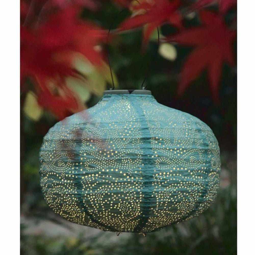 Solar Lantern Pumpkin Teal - NEST & FLOWERS