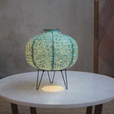 Solar Lantern Pumpkin Teal - NEST & FLOWERS