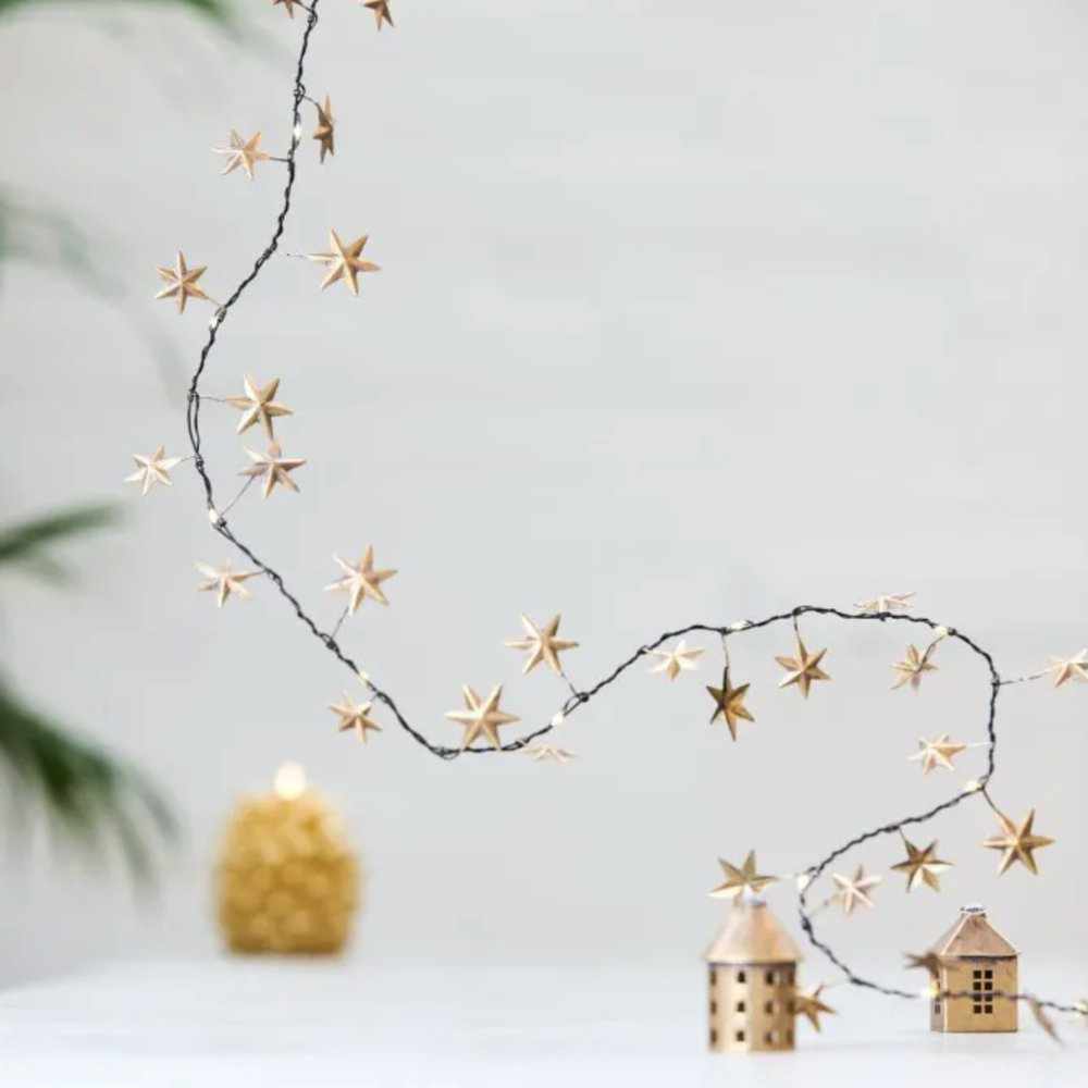 Star Garland Lights Gold - NEST & FLOWERS